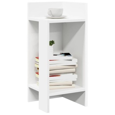 vidaXL Πλαϊνά Τραπεζάκια 2 τεμ. με ράφι Λευκό 25,5x27x60cm