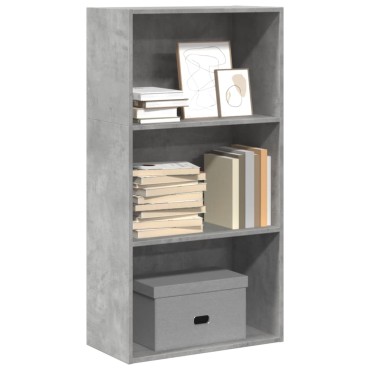 vidaXL Βιβλιοθήκη Γκρι Σκυροδέματος 60x30x114cm Επεξεργ. Ξύλο 1 τεμ.