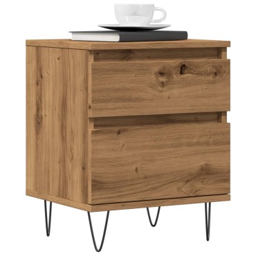vidaXL Κομοδίνο τεχνίτης Δρυς 40x35x50cm από Επεξεργασμένο Ξύλο 1 τεμ.