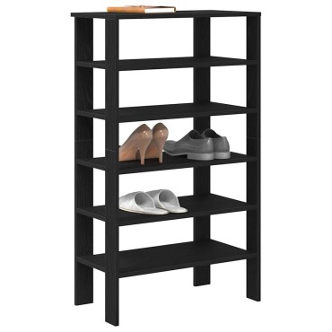 vidaXL Παπουτσοθήκη Μαύρη Δρυς 61x32x105cm από Επεξεργασμένο Ξύλο