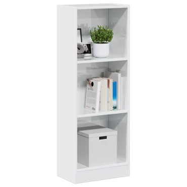 vidaXL Βιβλιοθήκη Γυαλιστερό Λευκό 40x24x109cm Επεξεργασμένο Ξύλο 1 τεμ.