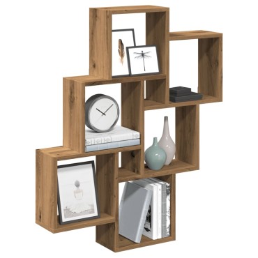 vidaXL Ράφι Κύβος Τοίχου Τεχνίτης Δρυς 78x15x93cm από Μοριοσανίδα 1 τεμ.