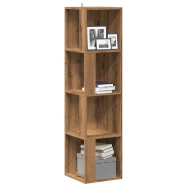 vidaXL Γωνιακό Έπιπλο Τεχνίτης δρυς 33x33x132cm από Επεξεργ. Ξύλο