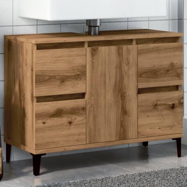 vidaXL Ντουλάπι Νιπτήρα τεχνίτης Δρυς 80x33x60 εκ 1 τεμ.