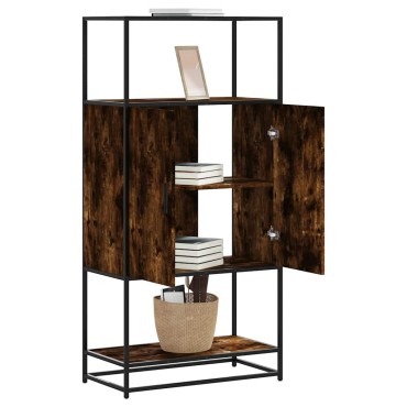 vidaXL Highboard Καπνιστή δρυς 68x35x139cm Κατασκευασμένο ξύλο 1 τεμ.