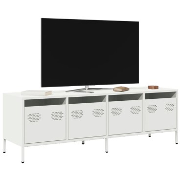 vidaXL Έπιπλο Τηλεόρασης Λευκό 135x39x43,5cm Ατσάλι Ψυχρής Έλασης