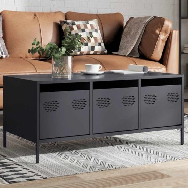 vidaXL Τραπεζάκι Σαλονιού Ανθρακί 101,5x50x43,5cm Χάλυβα Ψυχρής Έλασης 1 τεμ.