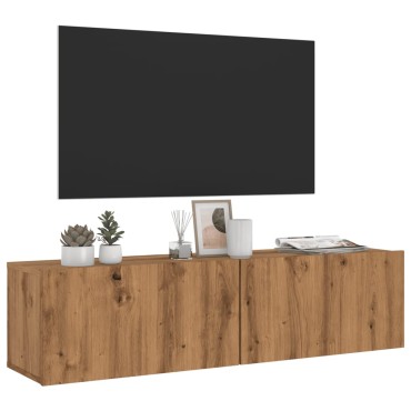 vidaXL Ντουλάπι Τηλεόρασης Τοίχου Artisan Δρυς 120x30x30cm Επ. Ξύλο
