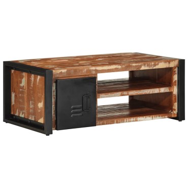 vidaXL Τραπεζάκι σαλονιού πολύχρωμο 90x50x36cm Ξύλο μασίφ αναγεννημένο 1 τεμ.