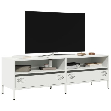 vidaXL Έπιπλο Τηλεόρασης Λευκό 135x39x43,5cm Ατσάλι Ψυχρής Έλασης