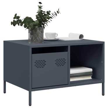 vidaXL Τραπεζάκι Σαλονιού Ανθρακί 68,5x50x43,5cm Χάλυβα Ψυχρής Έλασης 1 τεμ.