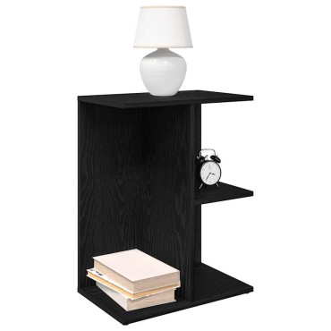 vidaXL Κομοδίνο Μαύρη δρυς 46,5x29x61cm Κατασκευασμένο ξύλο 1 τεμ.