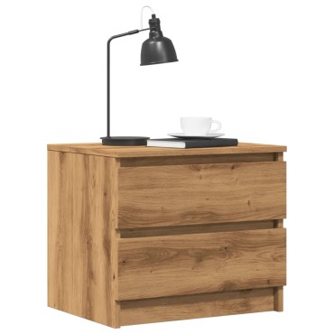 vidaXL Κομοδίνο Αρτισιανή Δρυς 50x40x43.5cm από Επεξεργασμένο Ξύλο 1 τεμ.