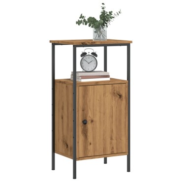 vidaXL Κομοδίνο τεχνίτης Δρυς 41x31x80cm από Επεξεργασμένο Ξύλο 1 τεμ.