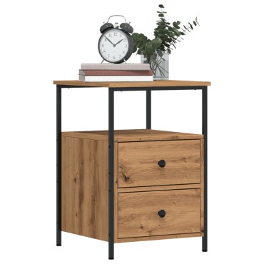 vidaXL Κομοδίνο τεχνίτης Δρυς 34x35,5x50cm από Επεξεργασμένο Ξύλο 1 τεμ.