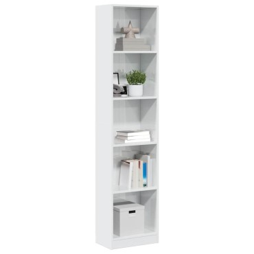 vidaXL Βιβλιοθήκη Γυαλιστερό Λευκό 40x24x176cm Επεξεργασμένο Ξύλο 1 τεμ.
