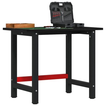 vidaXL Πάγκος Εργασίας Καφέ Σκούρο 100x60x81,5 cm Μασίφ Ξύλο Δρυς