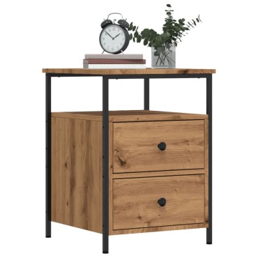vidaXL Κομοδίνο τεχνίτης Δρυς 44x45x60cm από Επεξεργασμένο Ξύλο 1 τεμ.