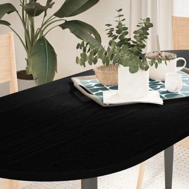 vidaXL Επιτραπέζια επιφάνεια Σκούρο Καφέ 140x60x2cm Ξύλο Δρυός Οβάλ