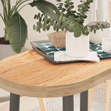 vidaXL Επιτραπέζια επιφάνεια 80x40x4cm από Μασίφ Ξύλο Δρυός Οβάλ