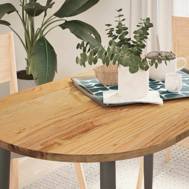 vidaXL Επιτραπέζια επιφάνεια Ανοιχτό Καφέ 120x60x2cm Ξύλο Δρυός Οβάλ
