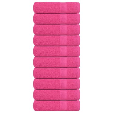 vidaXL Πετσέτες μπάνιου 10 Τεμ Ροζ 100x150 εκ. 360 γρ/μ² 100% Βαμβ.