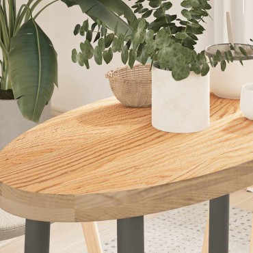 vidaXL Επιτραπέζια επιφάνεια 80x40x4cm από Μασίφ Ξύλο Δρυός Οβάλ