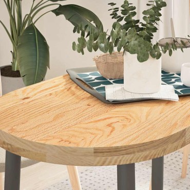 vidaXL Επιτραπέζια επιφάνεια 100x50x4cm από Μασίφ Ξύλο Δρυός Οβάλ