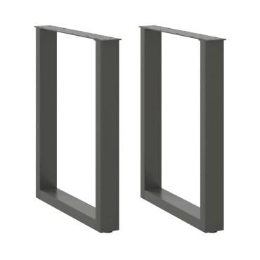 vidaXL Πόδια τραπεζαρίας σε σχήμα U 2 τεμ. Ανθρακί 60x(72-73)cm