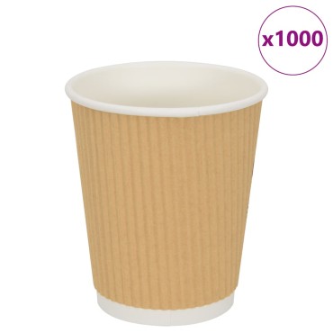 vidaXL Χάρτινα ποτήρια καφέ 500 τεμάχια 8oz 200ml καφέ