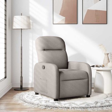 vidaXL Πολυθρόνα Ανακλινόμενη Taupe Υφασμάτινη 1 τεμ.
