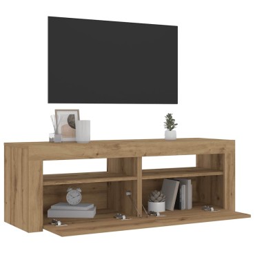 vidaXL Κομοδίνα με LED 2 τεμ. τεχνίτης Δρυς 60x35x40cm