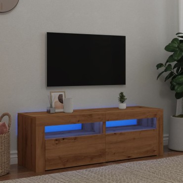 vidaXL Έπιπλο Τηλεόρασης με LED Αρτισιανή Δρυς 120x35x40cm Επεξ.Ξύλο