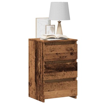 vidaXL Κομοδίνα 2 τεμ. Όψη Παλαιού Ξύλου 40x35x62,5cm από Επεξ. Ξύλο