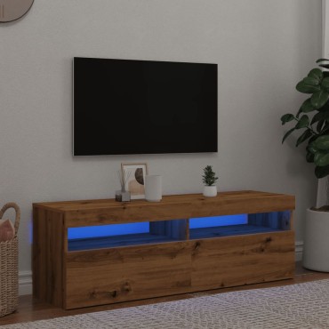 vidaXL Έπιπλο Τηλεόρασης με LED Αρτισιανή Δρυς 120x35x40cm Επεξ.Ξύλο