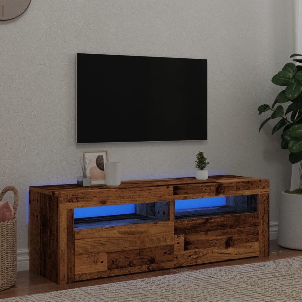 vidaXL Έπιπλο Τηλεόρασης LED Όψη Παλαιού Ξύλου 120x35x40cmΕπεξ. Ξύλο