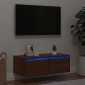 vidaXL Έπιπλο Τηλεόρασης με LED Καφέ Δρυς 75x35,5x25cm