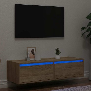 vidaXL Έπιπλο Τηλεόρασης με LED Sonoma Δρυς 100X35,5x25cm