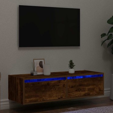 vidaXL Έπιπλο Τηλεόρασης με LED Καπνιστή Δρυς 100X35,5x25cm