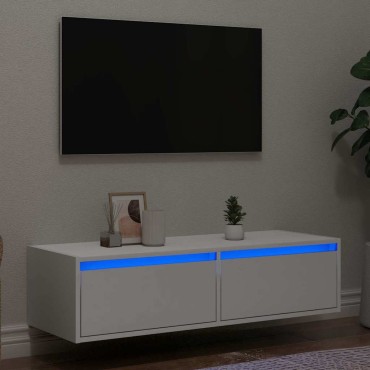 vidaXL Έπιπλο Τηλεόρασης με LED Λευκό 100X35,5x25cm