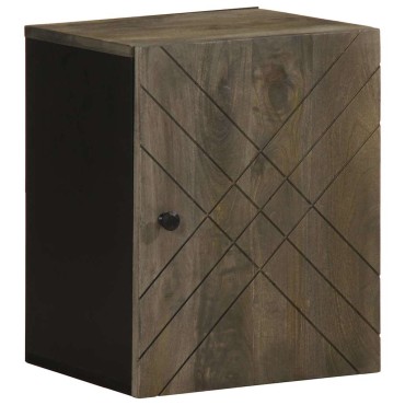vidaXL Επίτοιχο ντουλάπι μπάνιου Μαύρο 38x33x48cm Μάνγκο μασίφ ξύλο