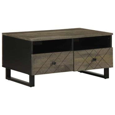 vidaXL Τραπεζάκι Σαλονιού Μαύρο 80x54x40cm από Μασίφ Ξύλο Μάνγκο 1 τεμ.