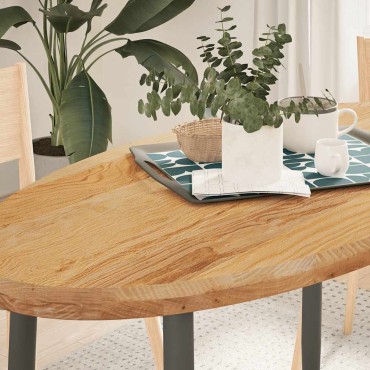 vidaXL Επιτραπέζια επιφάνεια Ανοιχτό Καφέ 120x60x4cm Ξύλο Δρυός Οβάλ