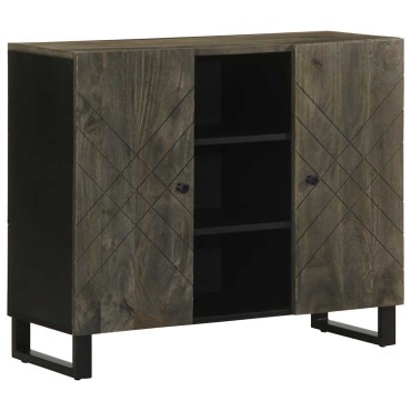 vidaXL Σκευοθήκη μαύρο 90x33x75cm μασίφ ξύλο Μάνγκο