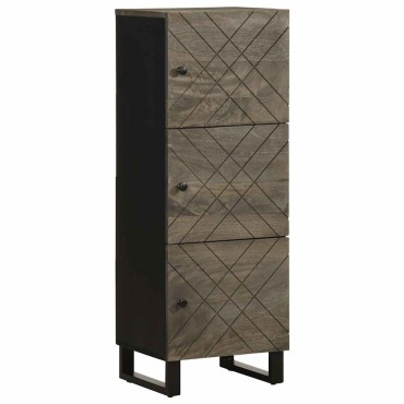 vidaXL Ντουλάπι Μαύρο 40x33x110cm από Μασίφ Ξύλο Μάνγκο 1 τεμ.