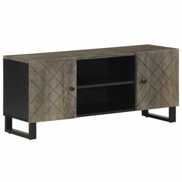vidaXL Έπιπλο Τηλεόρασης Μαύρο 105x33x46cm από Μασίφ Ξύλο Μάνγκο 1 τεμ.