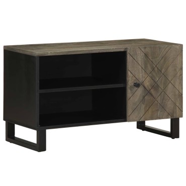 vidaXL Έπιπλο Τηλεόρασης Μαύρο 80x33x46cm από Μασίφ Ξύλο Μάνγκο 1 τεμ.