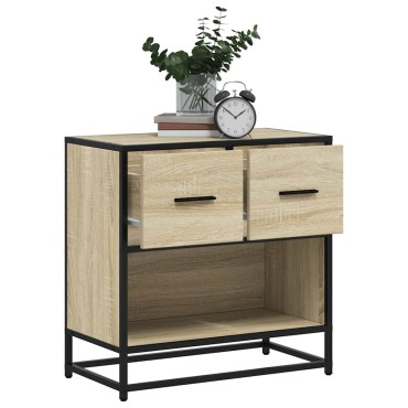 vidaXL Κομοδίνο Δρυς sonoma 60x31x60cm Κατασκευασμένο ξύλο και μέταλλο 1 τεμ.