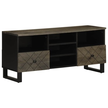 vidaXL Έπιπλο Τηλεόρασης Μαύρο 100x33x46cm από Μασίφ Ξύλο Μάνγκο 1 τεμ.
