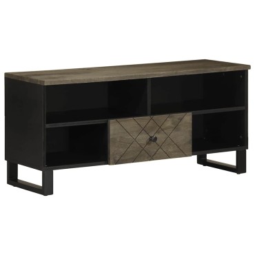 vidaXL Έπιπλο Τηλεόρασης Μαύρο 100x33x46cm από Μασίφ Ξύλο Μάνγκο 1 τεμ.
